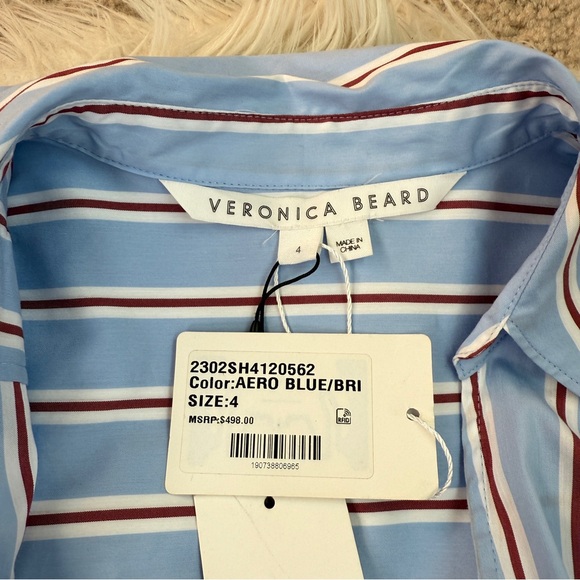 NWT Veronica Beard Afton Striped Wrap Dress size 4 - Picture 6 of 6